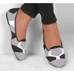 Women's Cleo-Sherlock-Engineered Knit Loafer Skimmer Ballet‎ Flat Size 8 Black